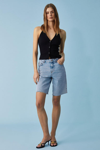 JAHOVIS Damen Schlanke Knopfbluse