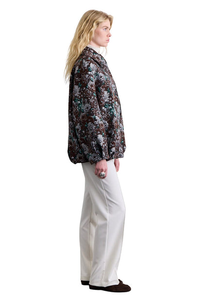JACQUARD-MUSTERJACKE BRAUN