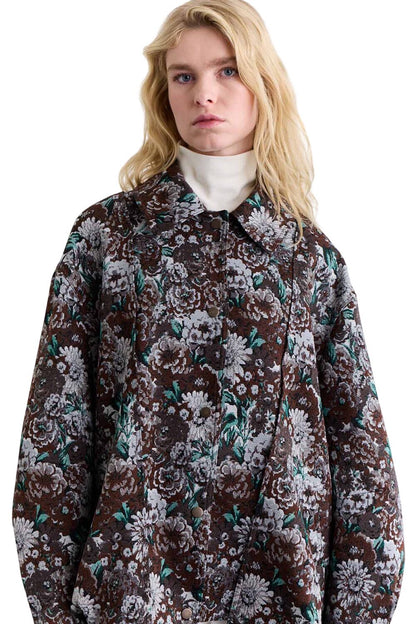 JACQUARD-MUSTERJACKE BRAUN