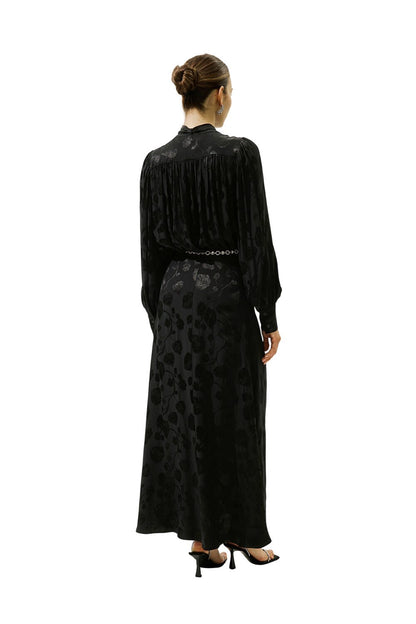 Jacquard-Satinrock, schwarz.