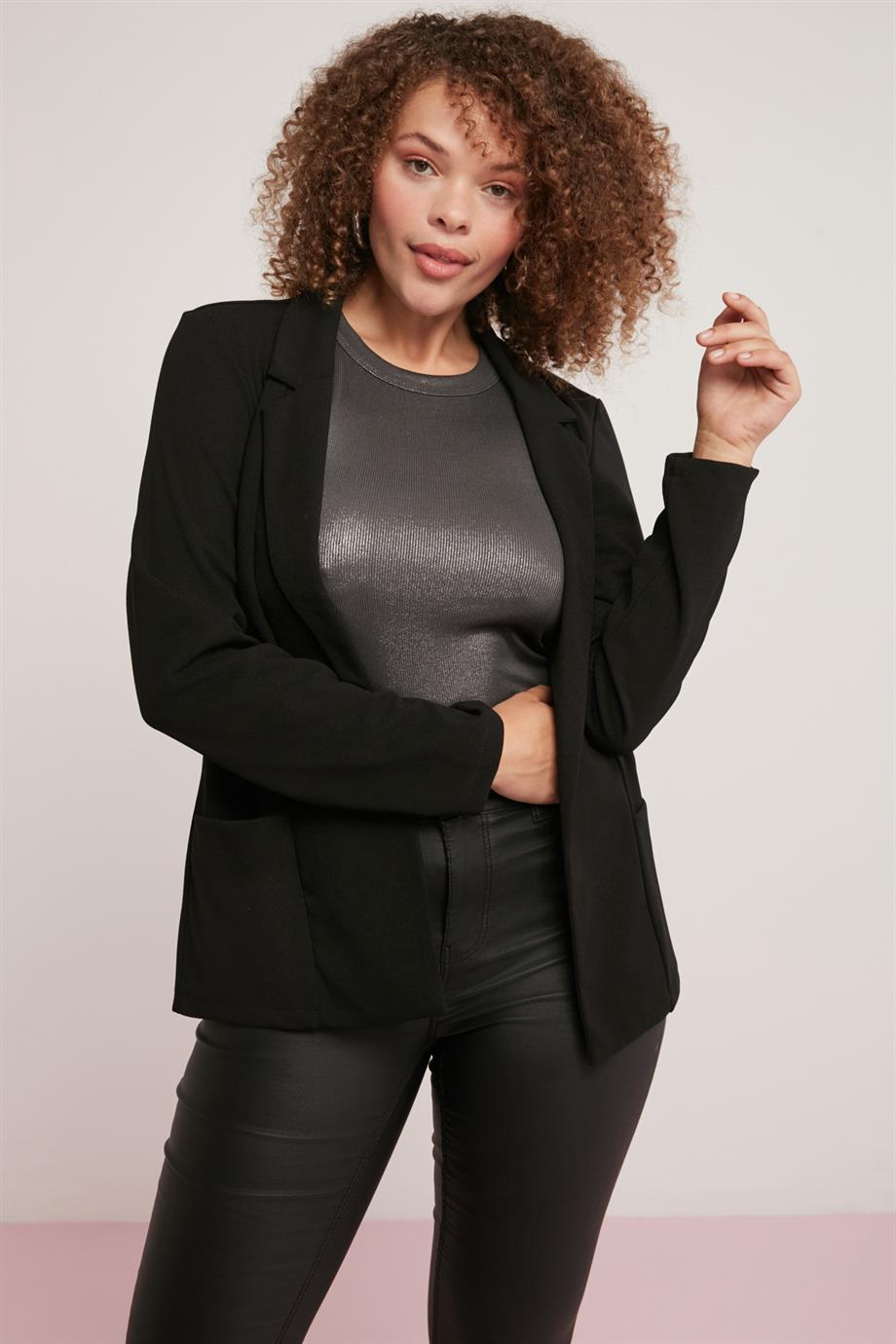 ETHIQUET JAMILA Damen Jeansblazer Jacke Schwarz