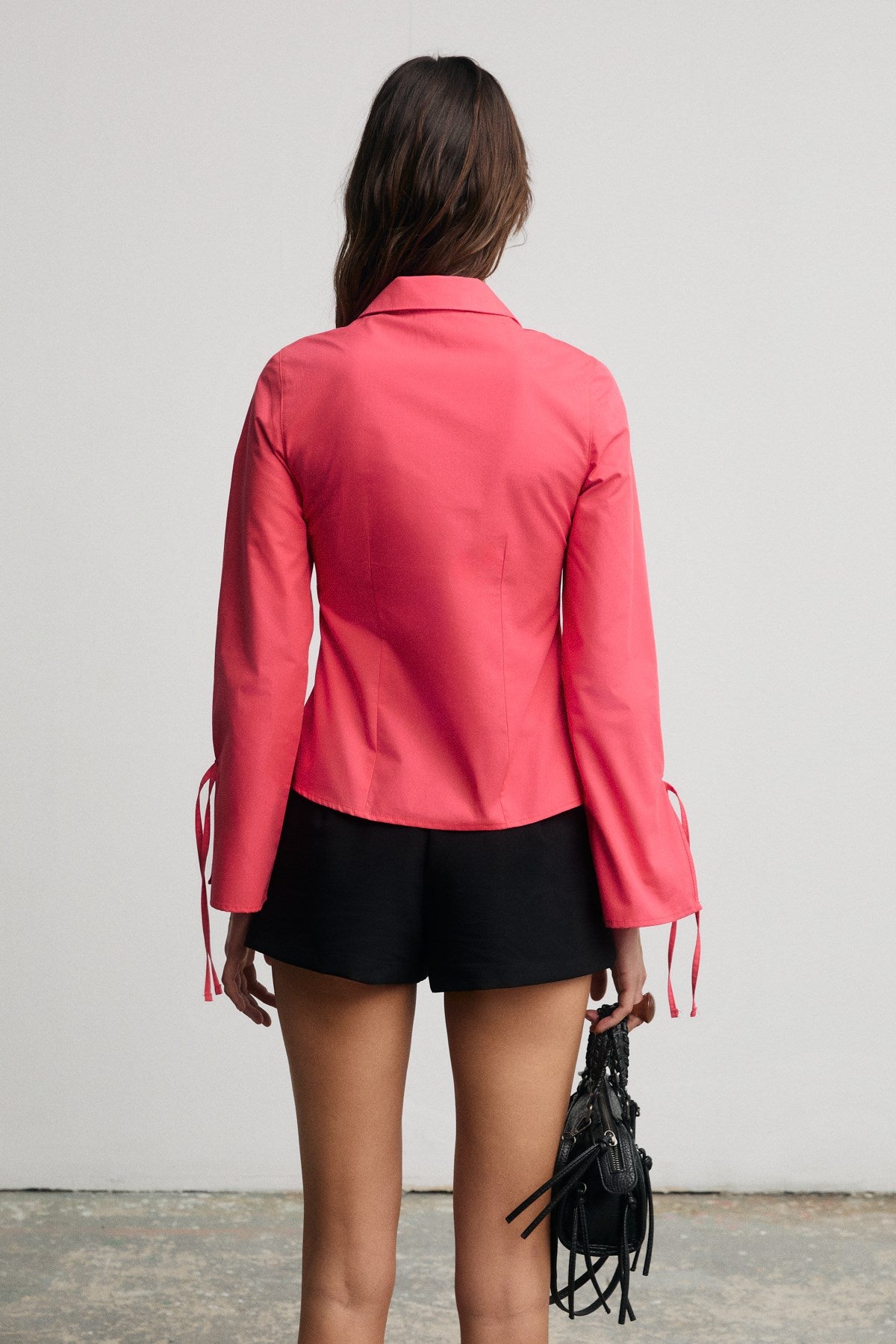 GRIMELANGE JANETA Damen Slim-Fit Weißes Hemd Pomegranate flower