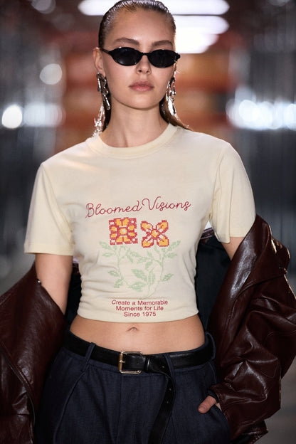 JASMI Damen Bio-Baumwoll Crop Shirt