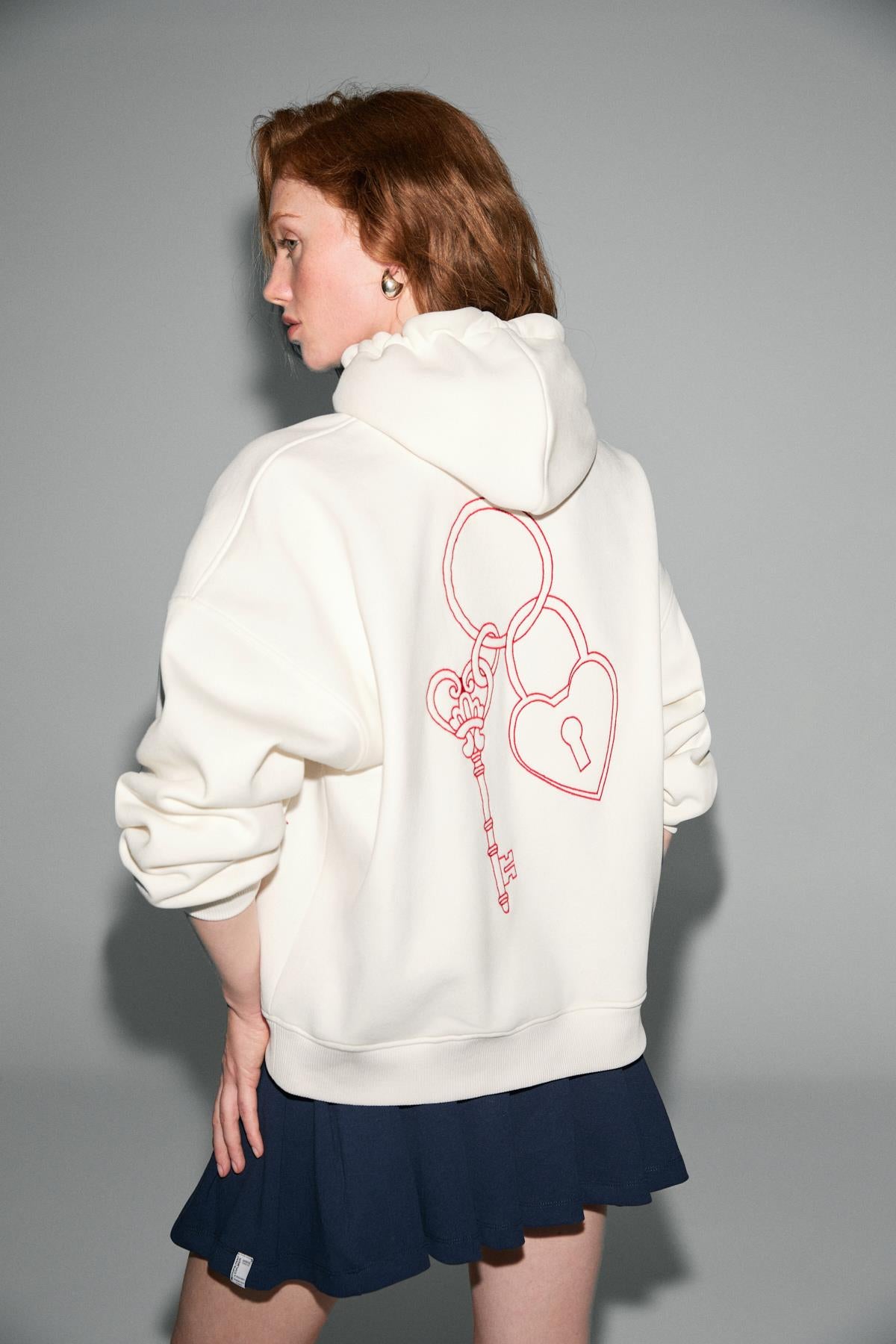 GRIMELANGE JASSES Damen Kapuzensweatshirt Weiß