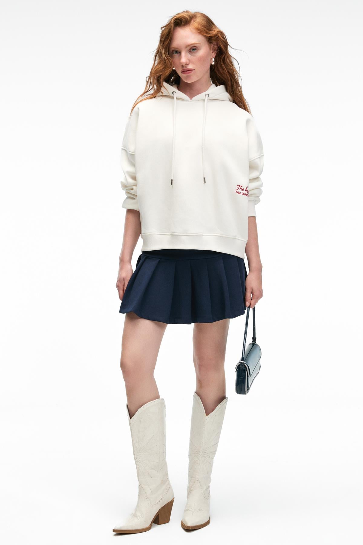 GRIMELANGE JASSES Damen Kapuzensweatshirt Weiß
