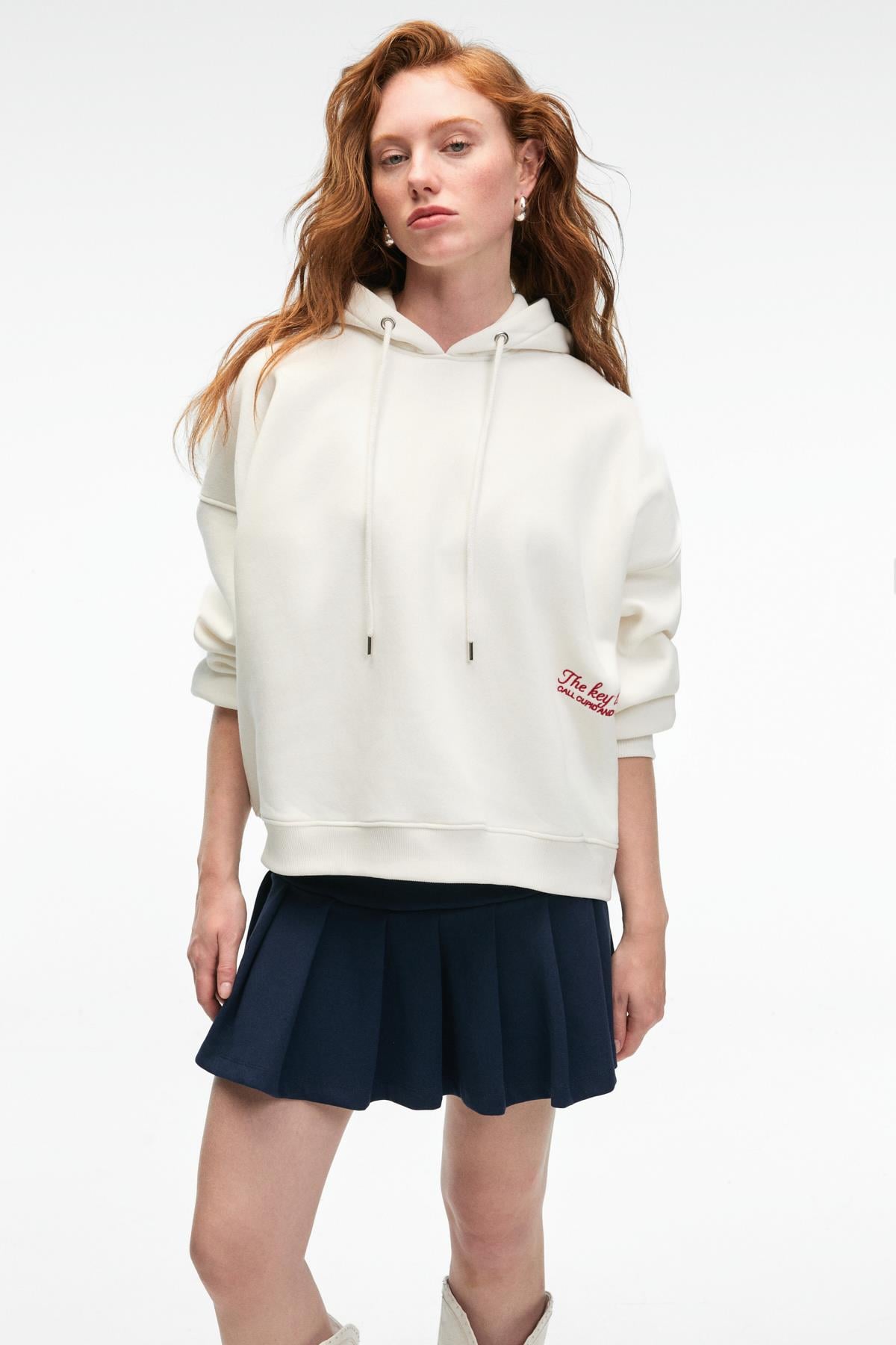 GRIMELANGE JASSES Damen Kapuzensweatshirt Weiß