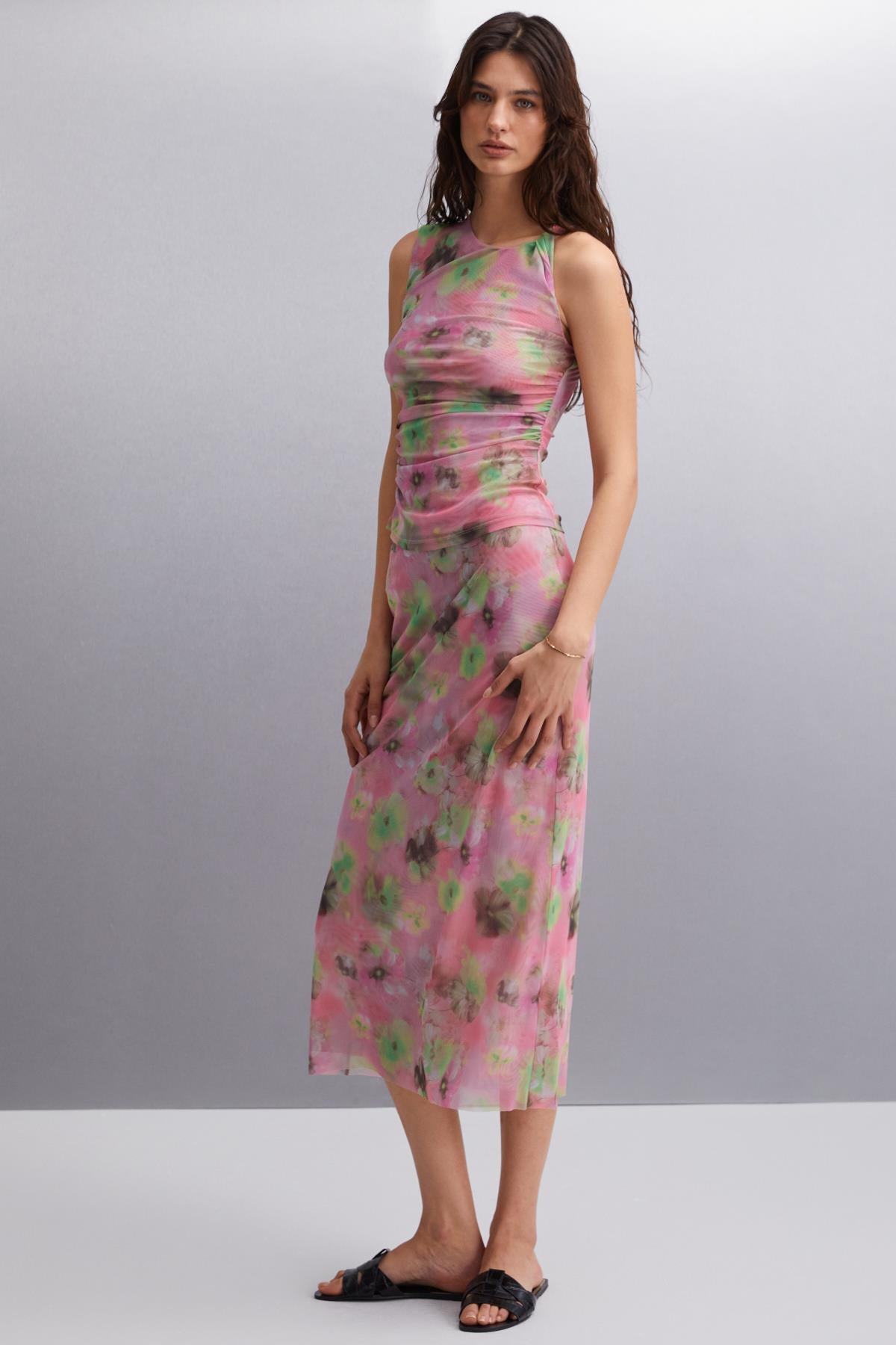 ETHIQUET Jaxie Damen Slim Fit Tüllrock Rosa