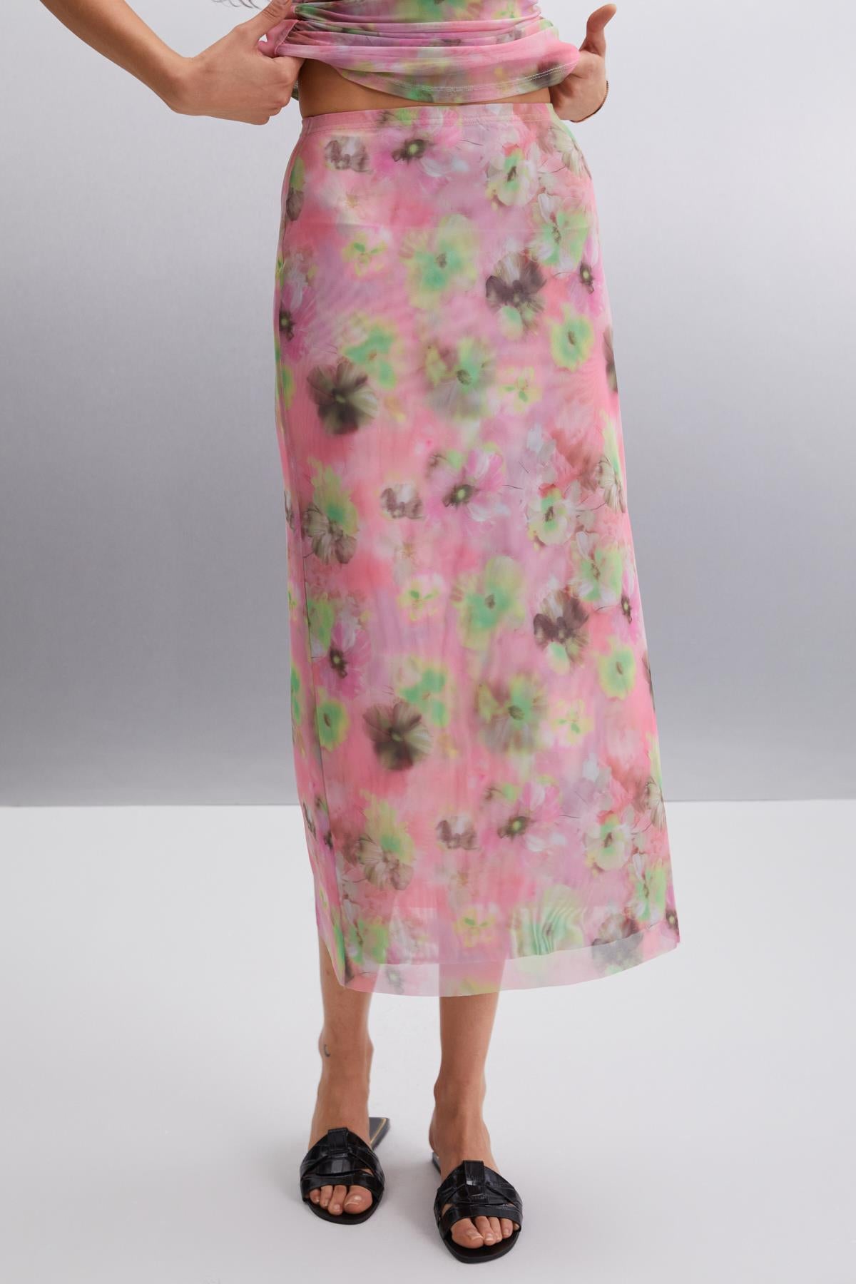 ETHIQUET Jaxie Damen Slim Fit Tüllrock Rosa