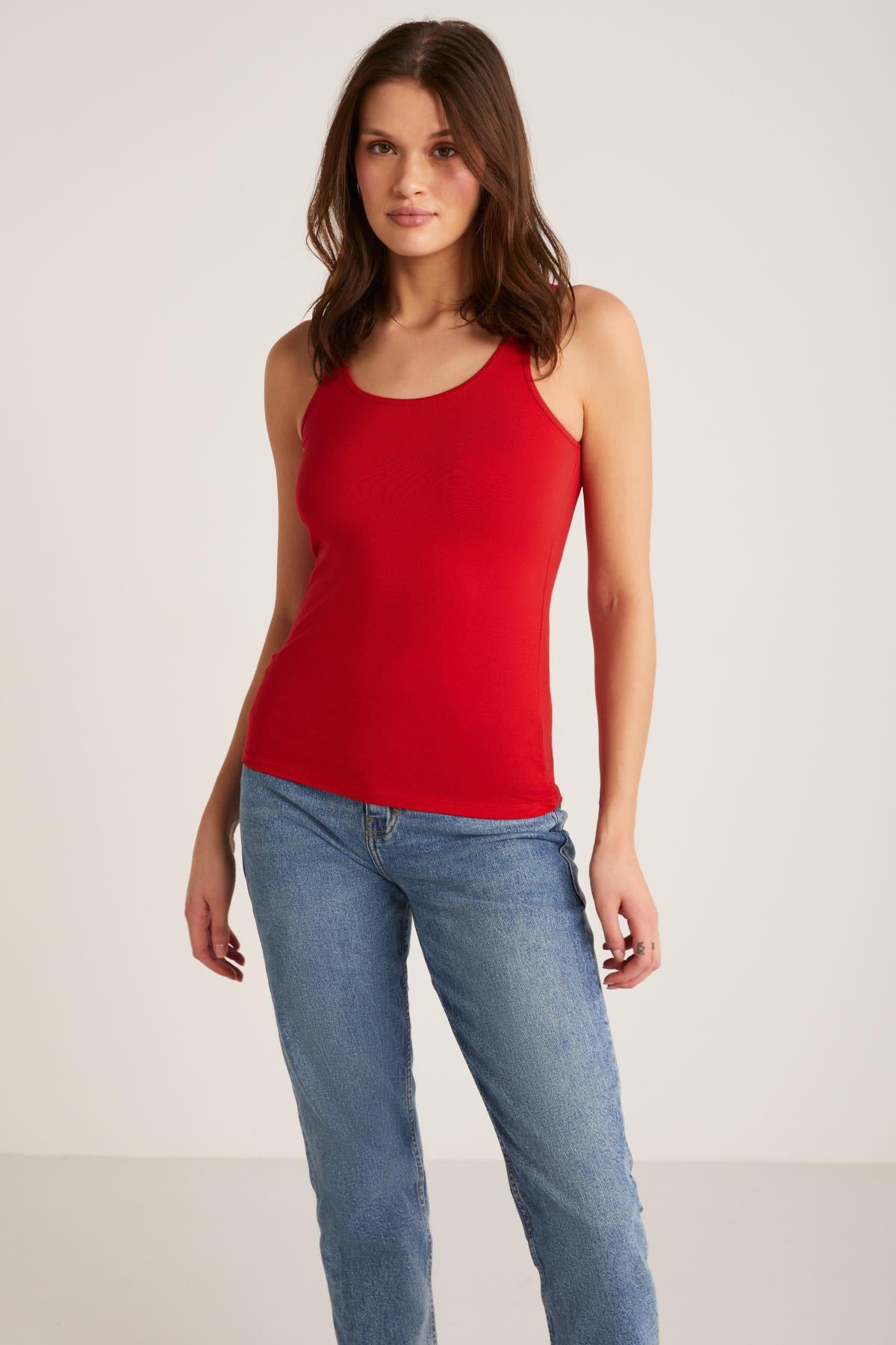 Jayla Damen Slim Baumwoll Top