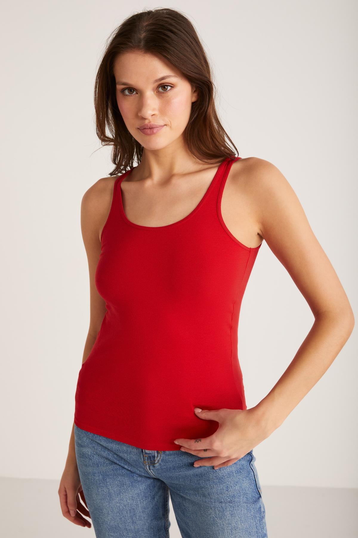 Jayla Damen Slim Baumwoll Top