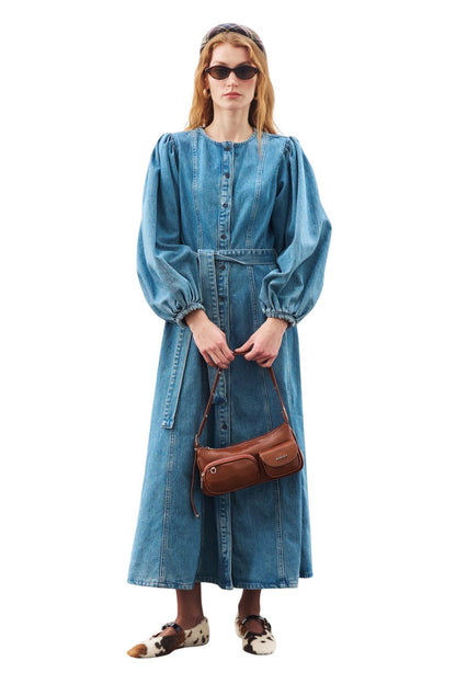 Jeanskleid mit weiten Ärmeln, blau