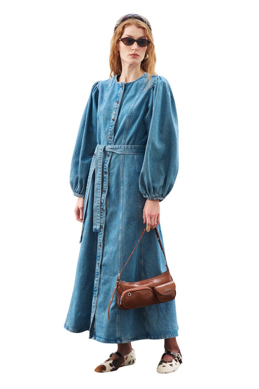 Jeanskleid mit weiten Ärmeln, blau