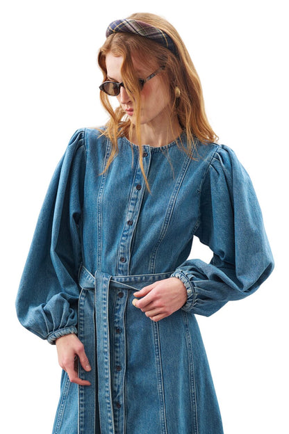 Jeanskleid mit weiten Ärmeln, blau