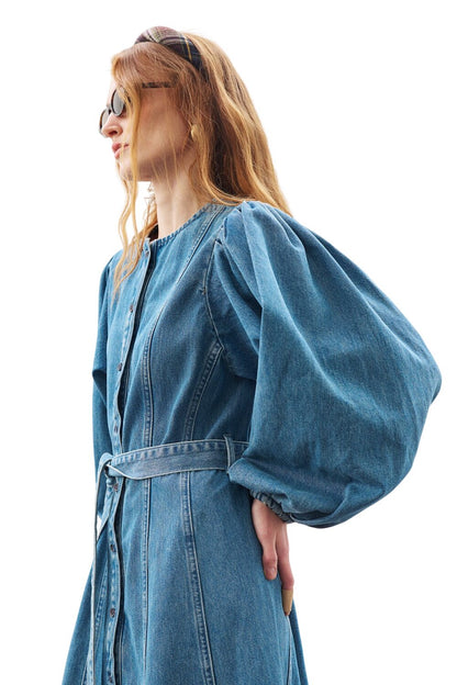 Jeanskleid mit weiten Ärmeln, blau