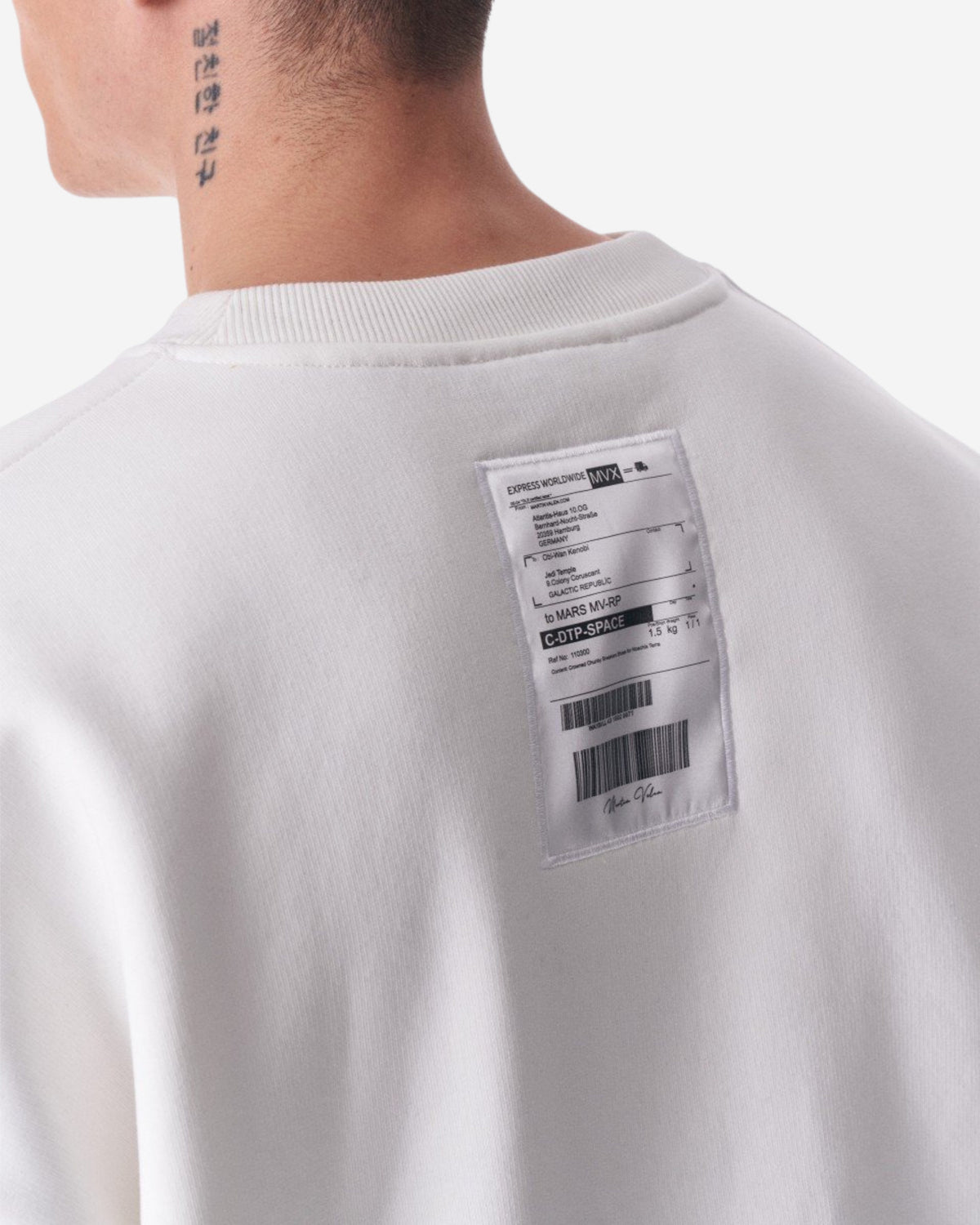 Weißer Jedi Lieferetikett Sweatshirt