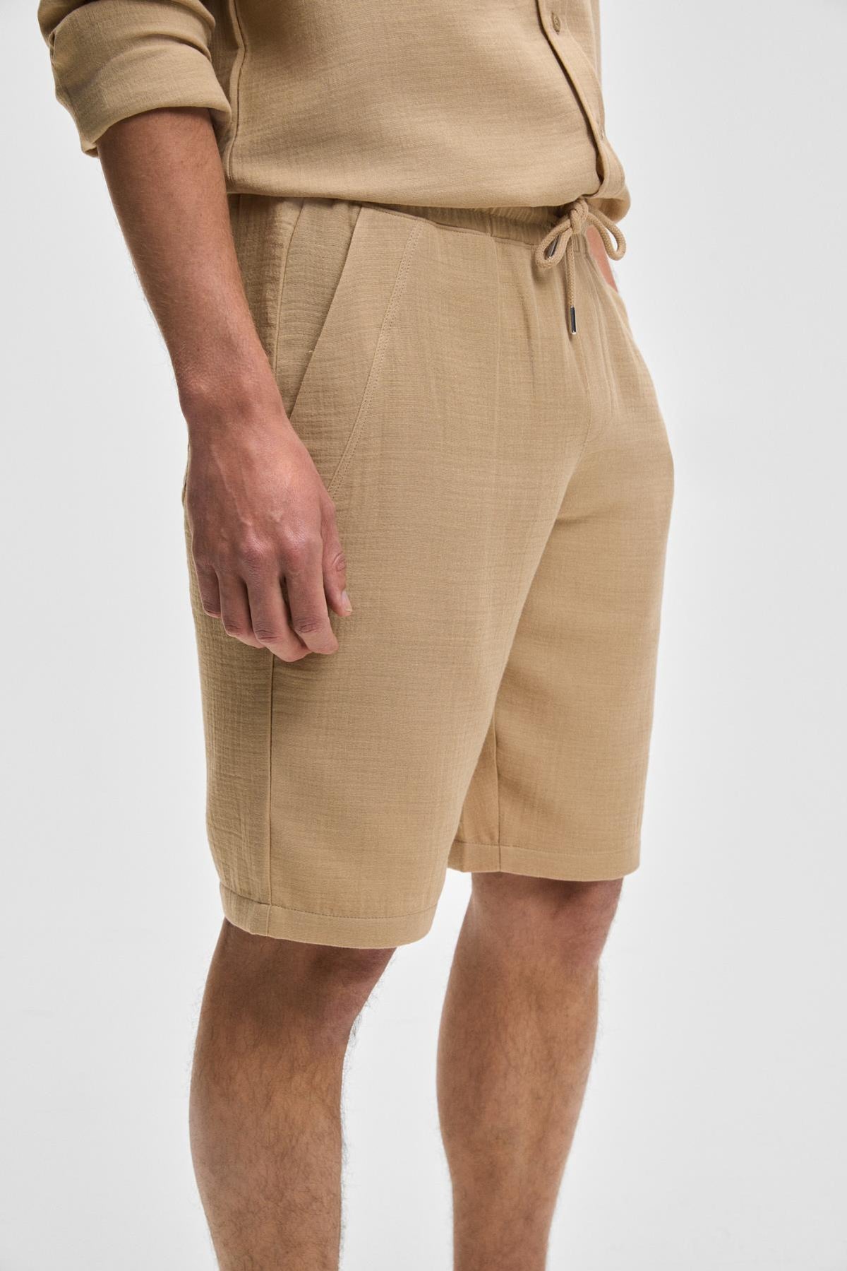 JENS Herren Baumwoll Slim Fit Shorts