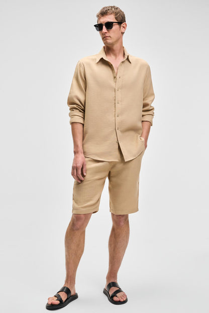 JENS Herren Baumwoll Slim Fit Shorts