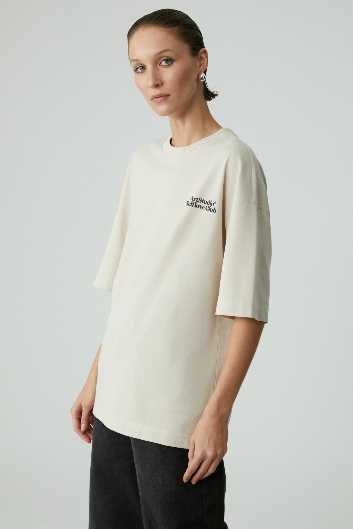 ETHIQUET JESLEEN Damen Oversize T-Shirt Beige