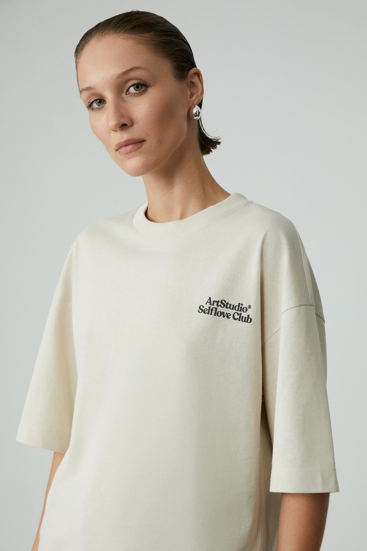 ETHIQUET JESLEEN Damen Oversize T-Shirt Beige