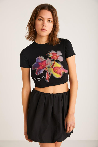 JESS Damen Blumen Crop T-Shirt