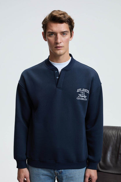 Herren Bomber-Kragen Sweatshirt