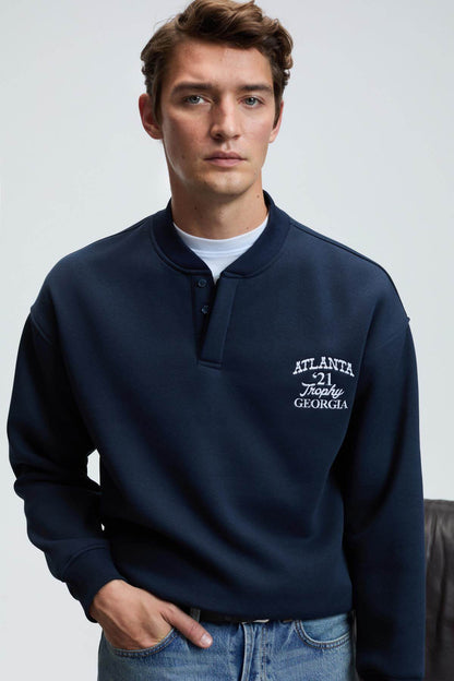 Herren Bomber-Kragen Sweatshirt
