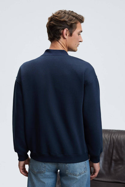 Herren Bomber-Kragen Sweatshirt