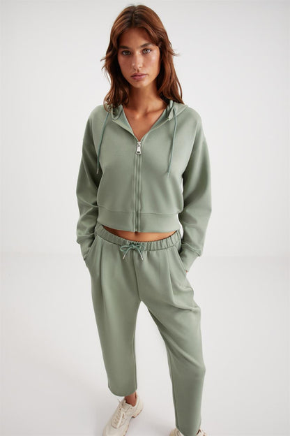 JILL Damen Lockeres Cropped Hoodie