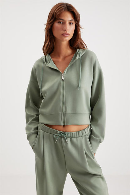 JILL Damen Lockeres Cropped Hoodie