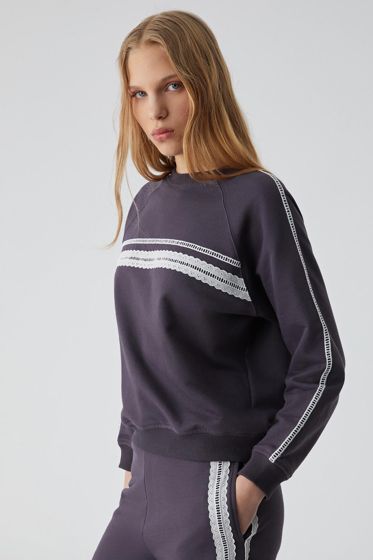 ETHIQUET JINX Damen Zip-Hoodie aus Baumwolle Violett