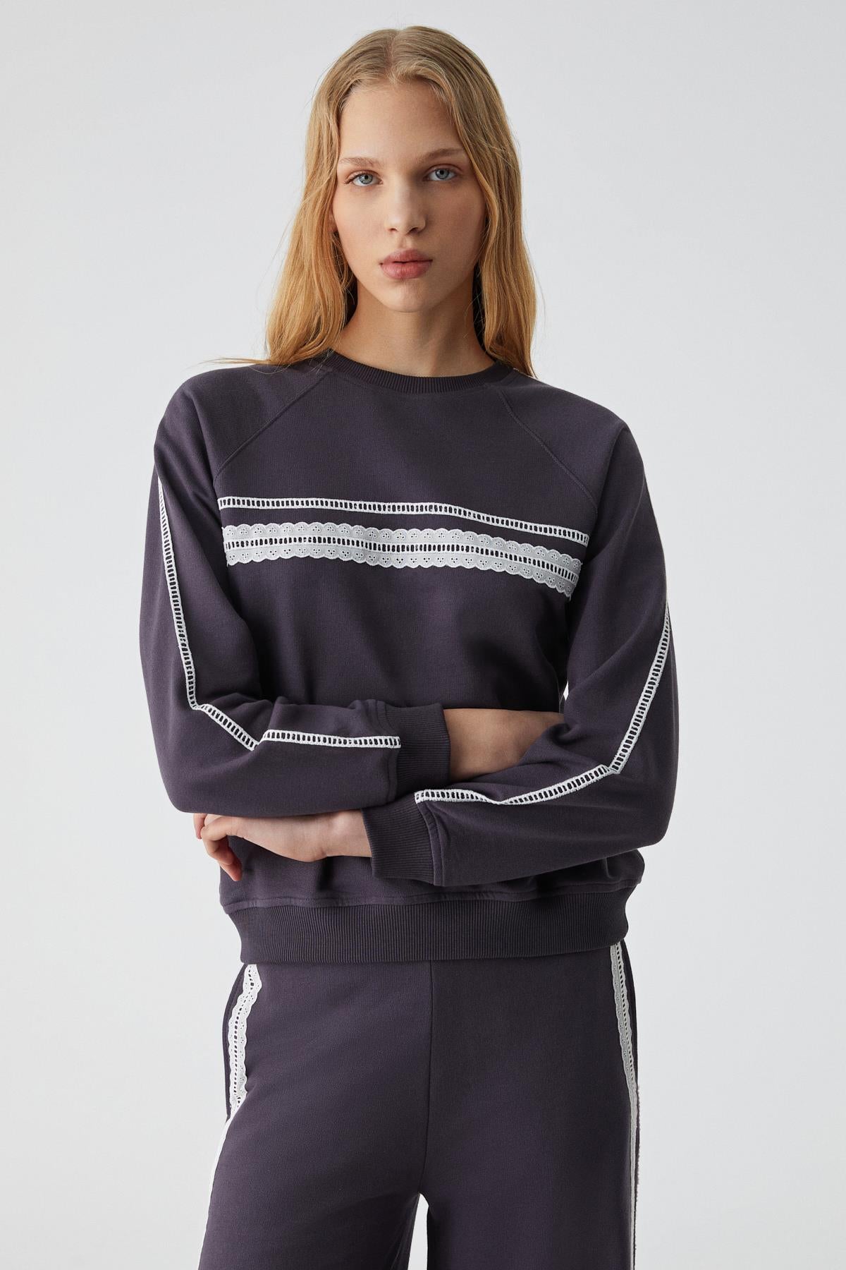 ETHIQUET JINX Damen Zip-Hoodie aus Baumwolle Violett
