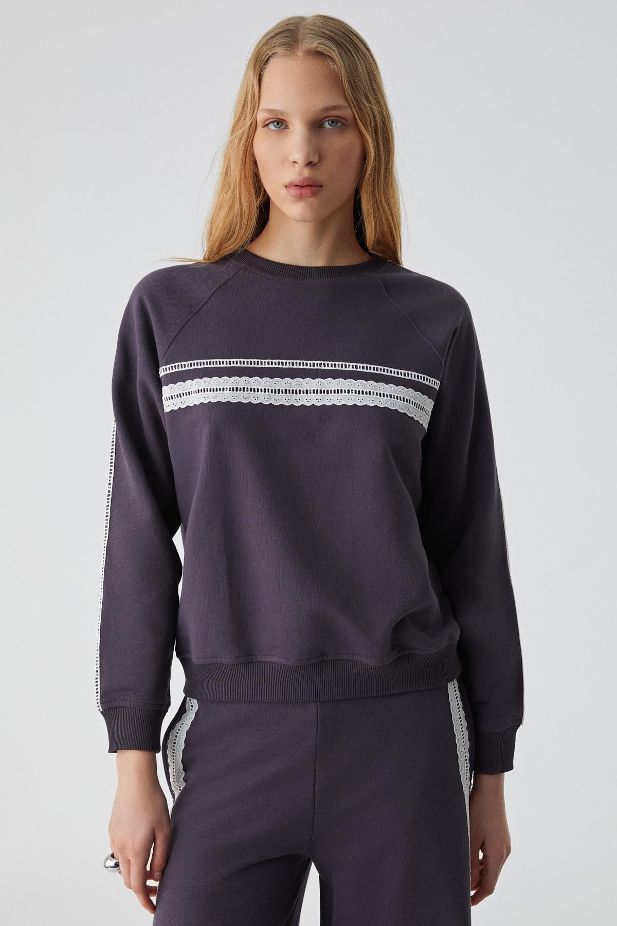 ETHIQUET JINX Damen Zip-Hoodie aus Baumwolle Violett