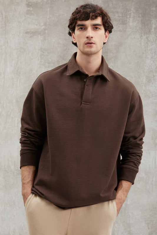 JOHN Herren Bio-Baumwoll Polo Sweatshirt