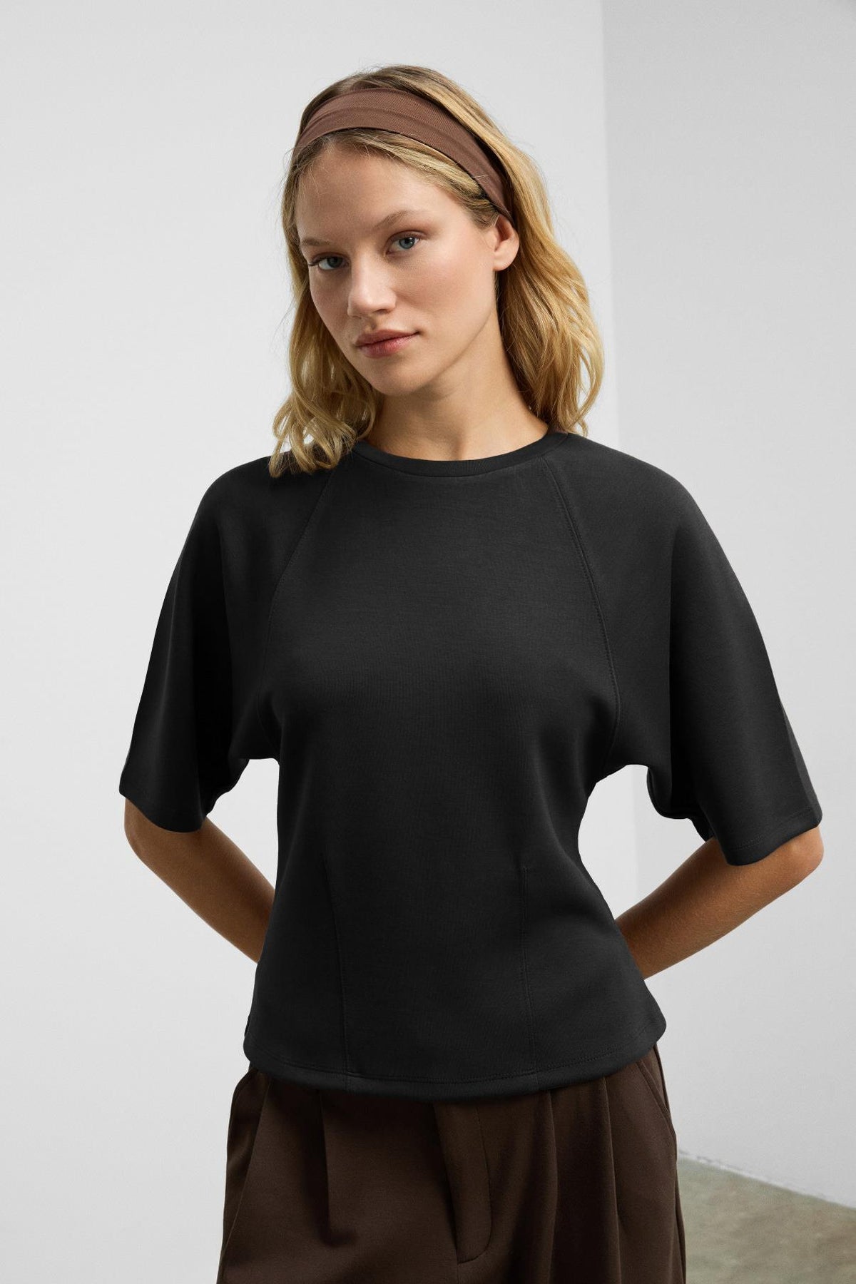 GRIMELANGE JOLIEZA Damen Raglan-Bluse locker Schwarz