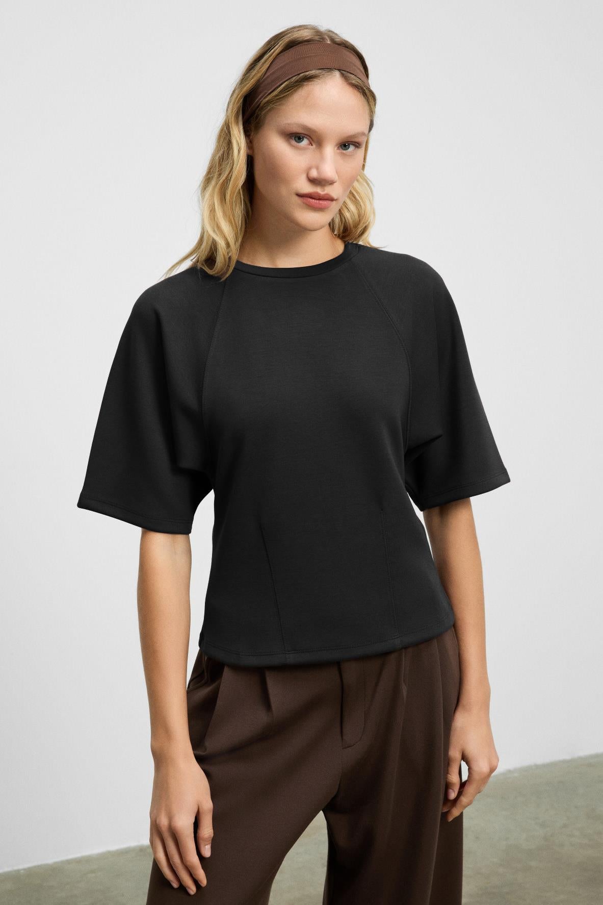 GRIMELANGE JOLIEZA Damen Raglan-Bluse locker Schwarz