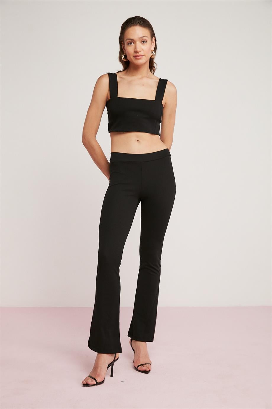 ETHIQUET JOLLY Strick Relaxed Hose Schwarz