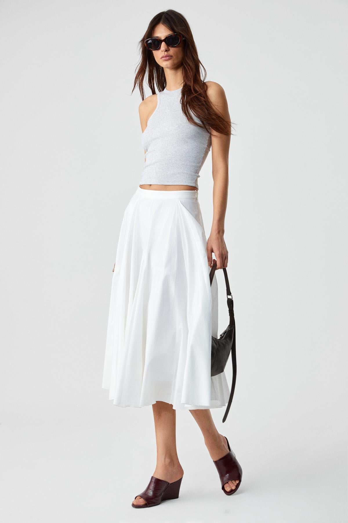 ETHIQUET JROKSY Damen Slim Neckholder-Weste Graue Melange