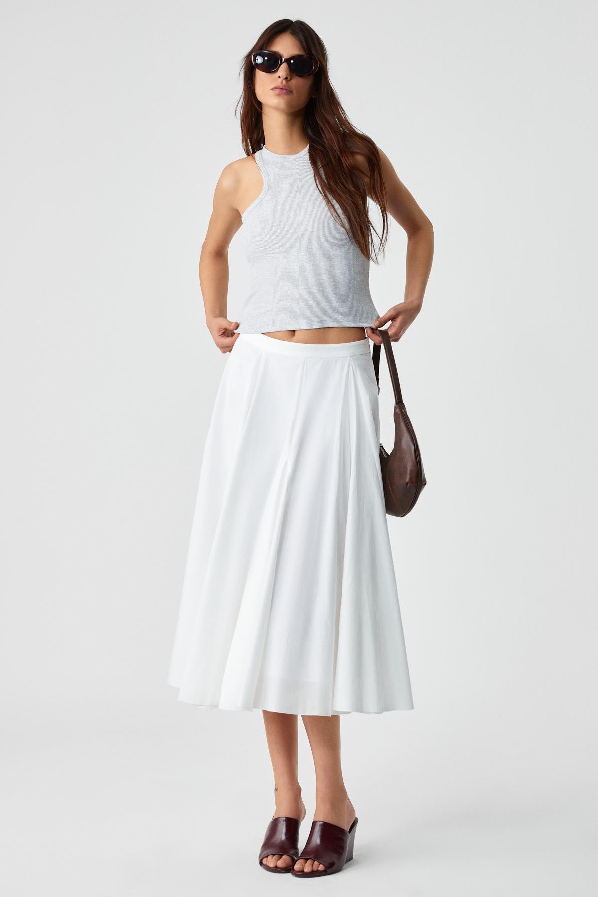 ETHIQUET JROKSY Damen Slim Neckholder-Weste Graue Melange