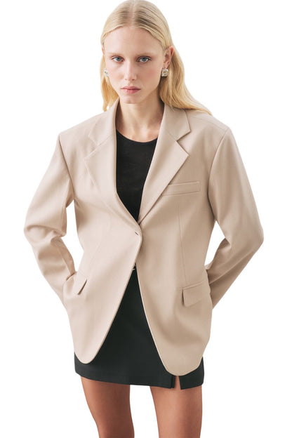 JUN Blazerjacke mit einem Knopf, schwarz