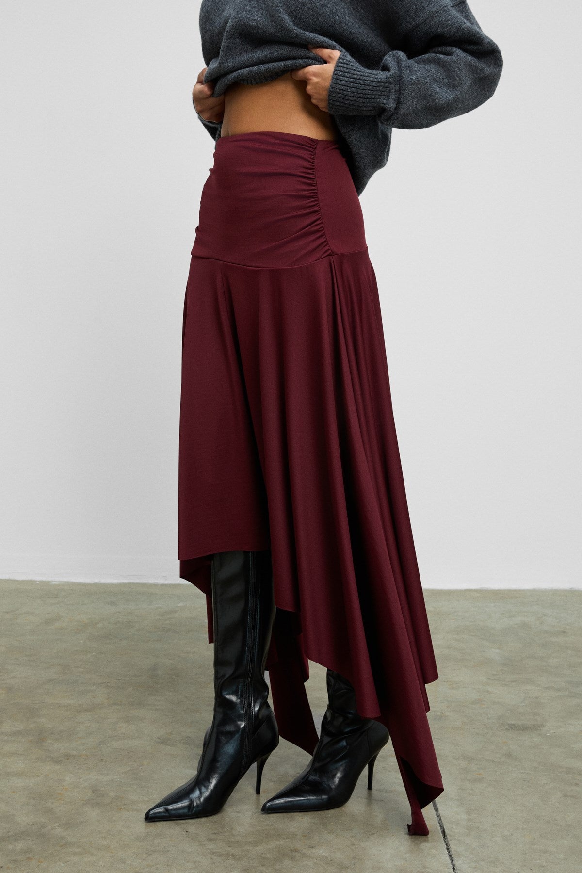 JUNKIT Damen Asymmetrischer Rock