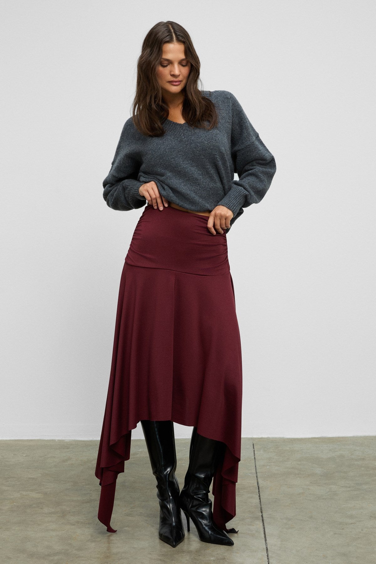 JUNKIT Damen Asymmetrischer Rock