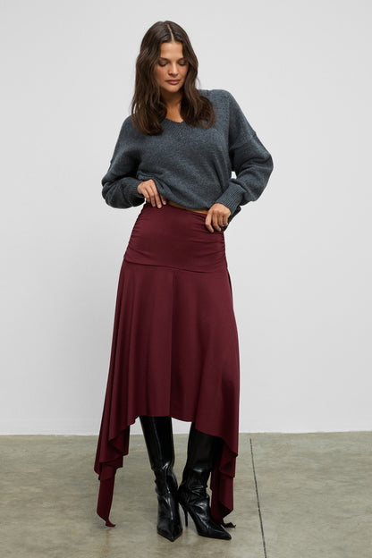 JUNKIT Damen Asymmetrischer Rock