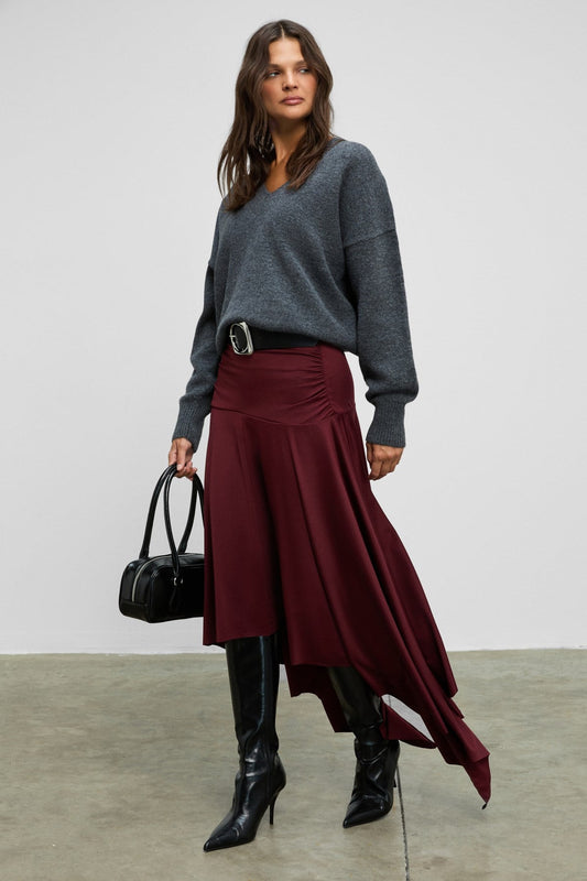 JUNKIT Damen Asymmetrischer Rock