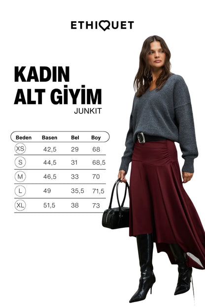 JUNKIT Damen Asymmetrischer Rock