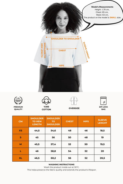 Crop-Damen-T-Shirt aus 100 % Baumwolle mit Rundhalsausschnitt