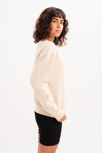 Damen-Sweatshirt-Trainingsoberteil mit Rundhalsausschnitt und Basic-Passform