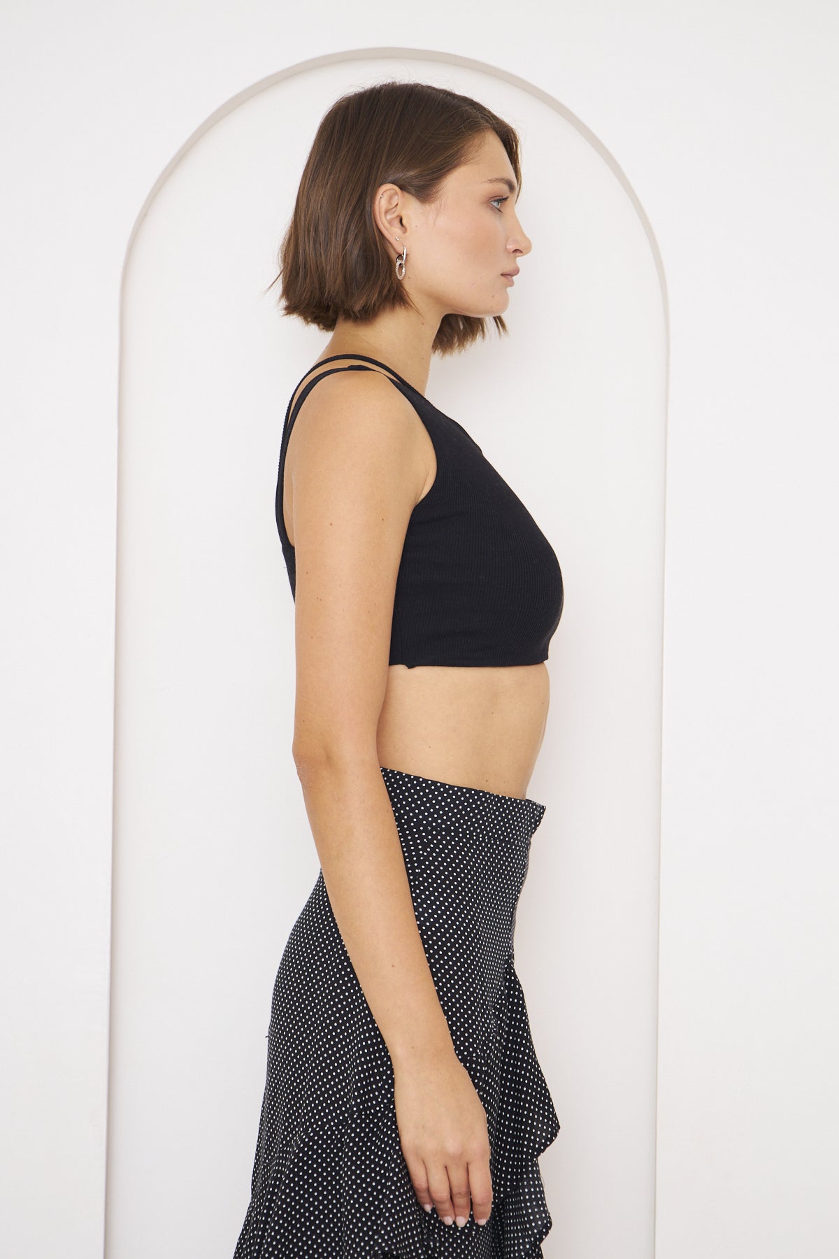 Asymmetrisch geschnittenes Crop-Bustier