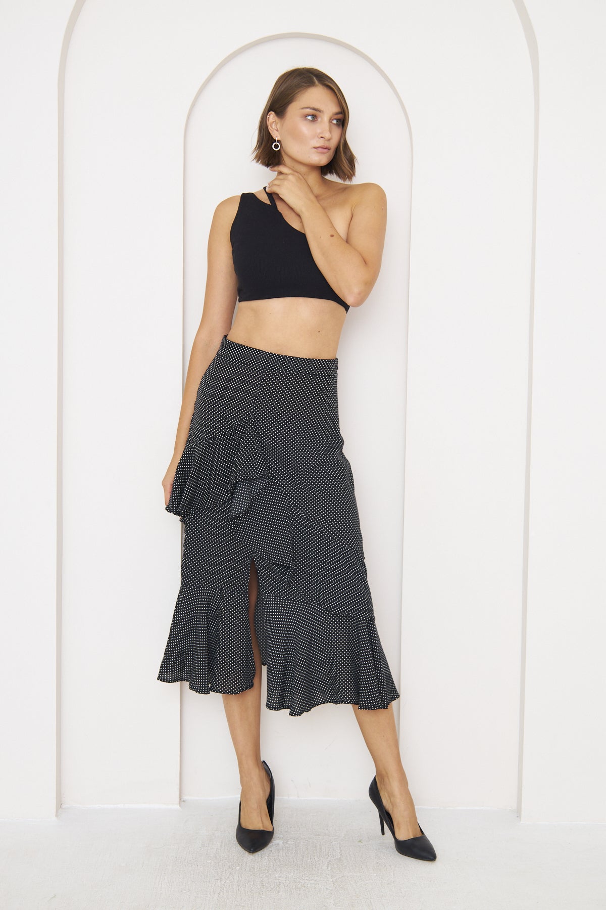 Asymmetrisch geschnittenes Crop-Bustier