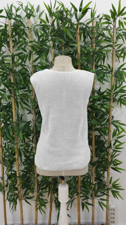 Damen V-Ausschnitt Mehrfarbig Stricktop
