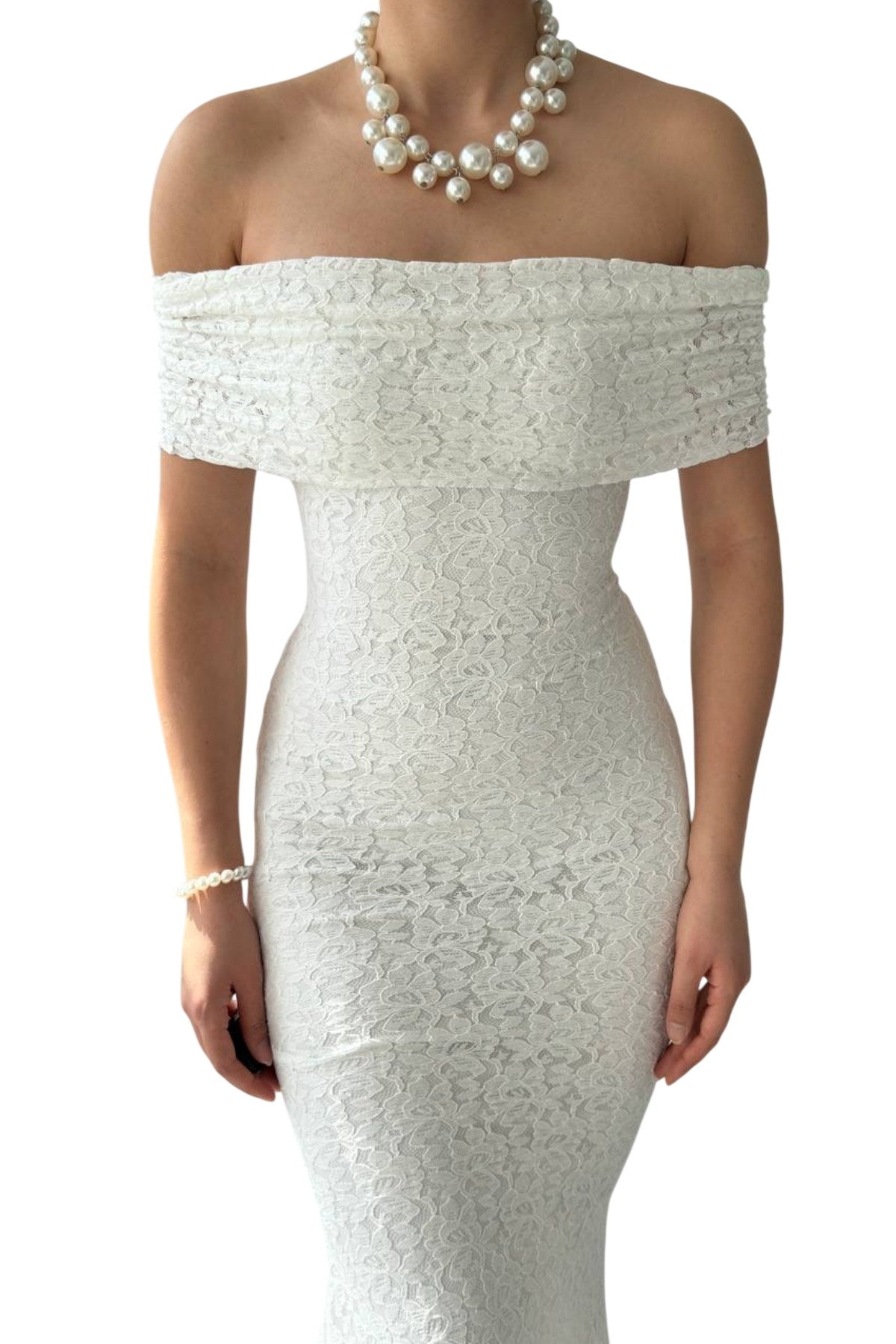Damenkleid aus gefüttertem Spitzenstoff, Madonna-Ausschnitt, ärmellos, burgunderrot, Brautkleid 367